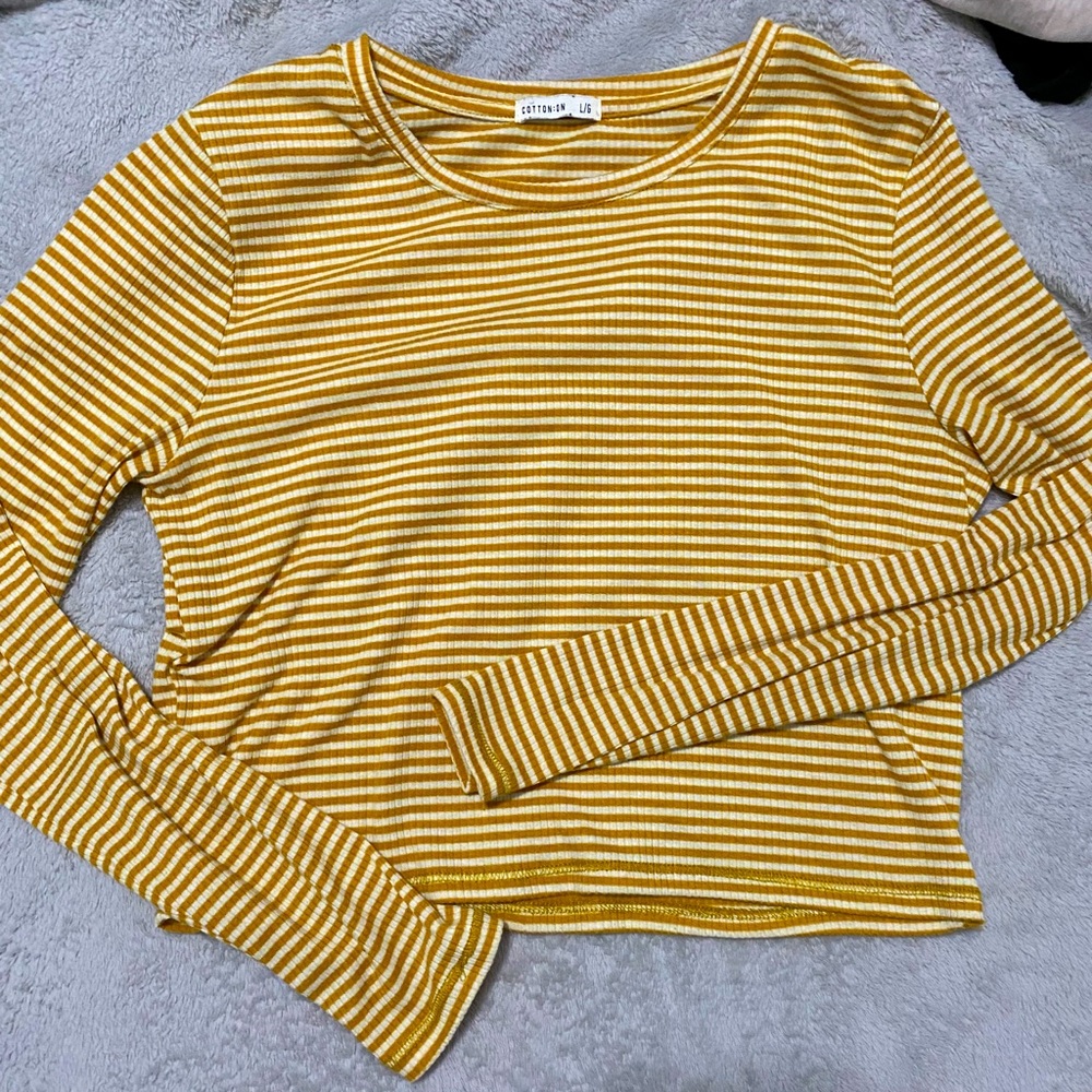 Yellow striped Cotton On long sleeve